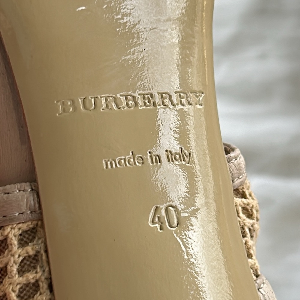 Burberry Neutral Tone Mesh Stiletto Platform Sandal EU40 - Picture 8 of 12